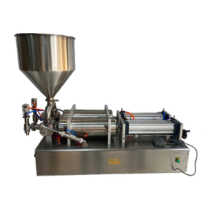 LLENADORA SEMI-AUTOMATICA DOBLE PISTON PARA LIQUIDOS Y VISCOSOS 10-500 ML (1/2 LITRO)